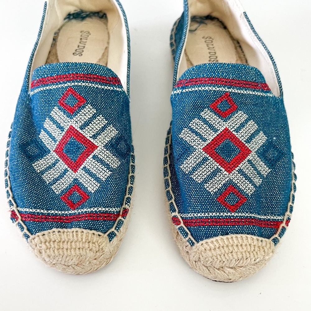 Soludos Denim Aztec Canvas Platform Espadrille Sl… - image 3